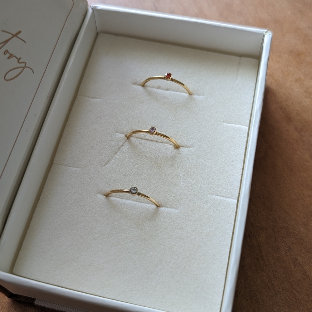 Made By Mary MBM Birthstone Gold Filled Size 5 Rings